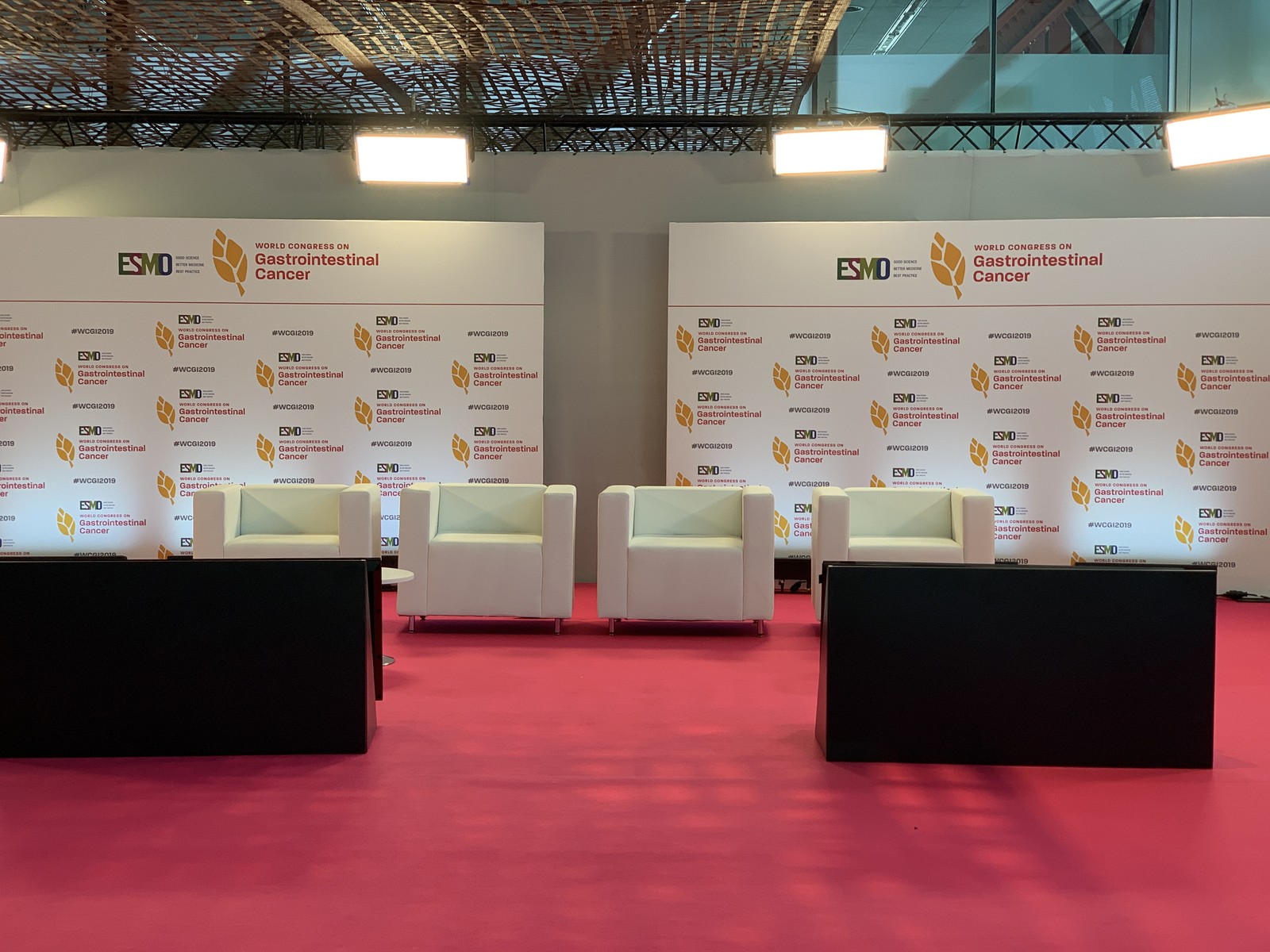 ESMO interview studio set pre-show