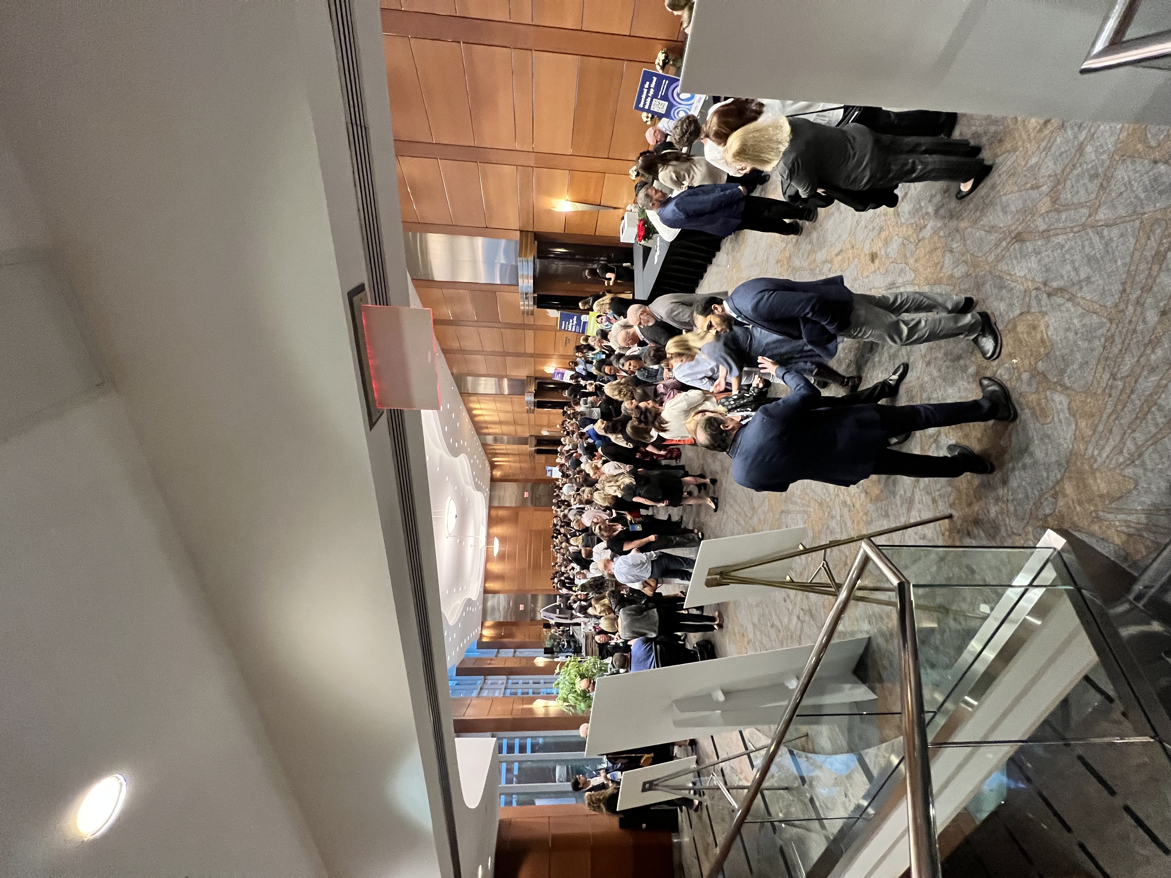 Networking reception in conference foyer